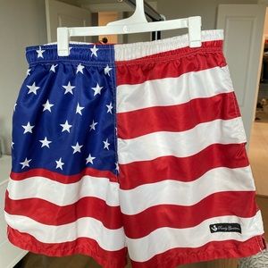 Rowdy Gentleman Swim Trunks Size Small S American Flag Print